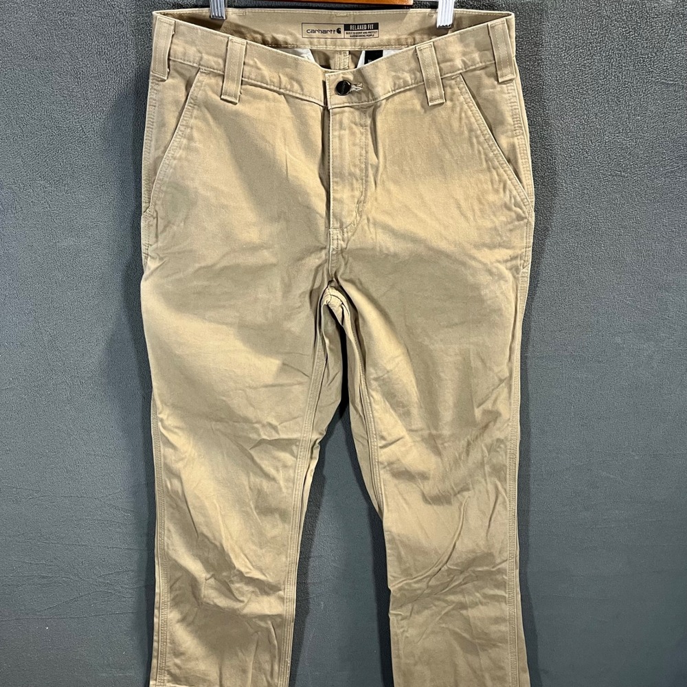 Carhartt Relaxed Fit Work Pants Mens 32x30 Tan Khaki Straight Leg Utility Chino